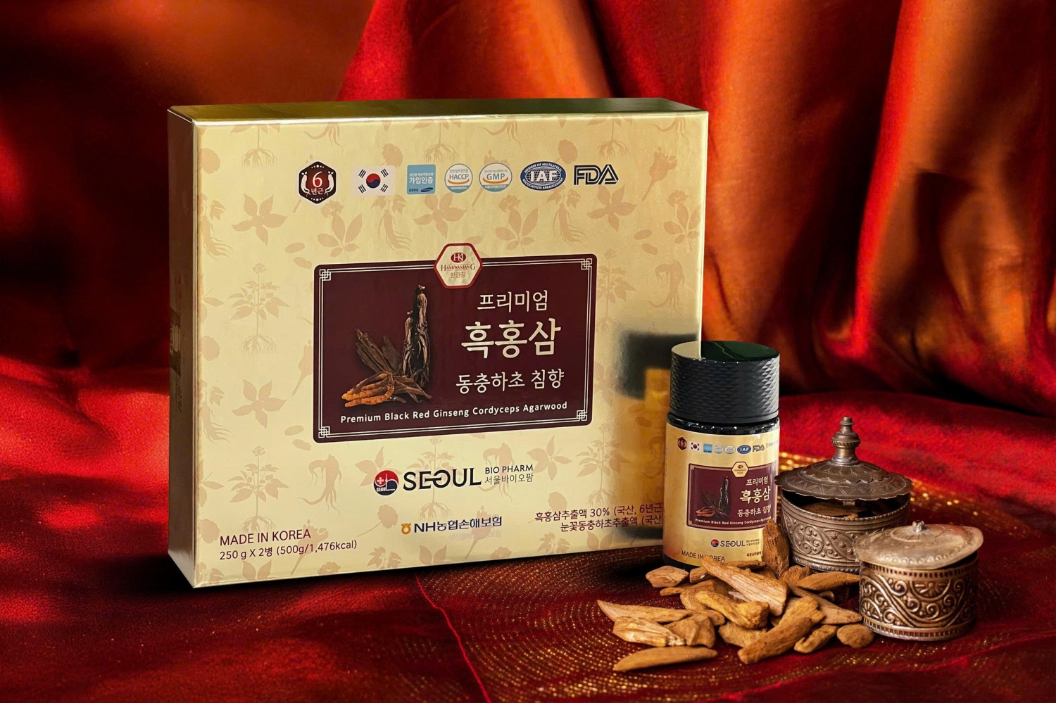 TPBS Premium Black Red Ginseng Cordyceps Agarwood